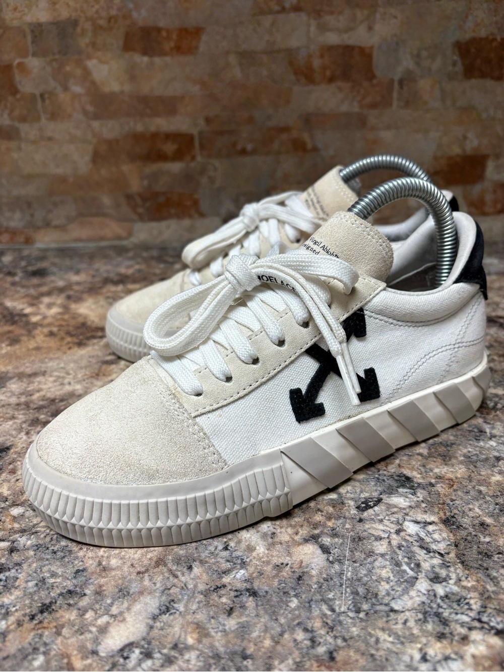 Off White Vulcanized Eco Sneakers Shoes 36 US Size 6
